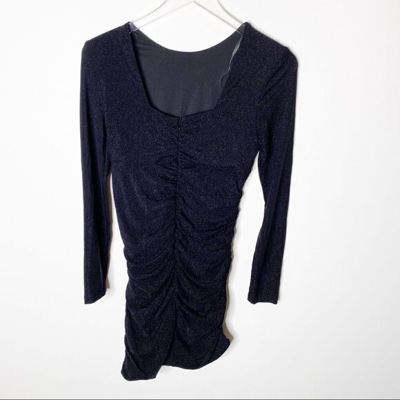 Do & Be Black Glitter Long Sleeve Knotted Dress SM - Picture 5 of 8